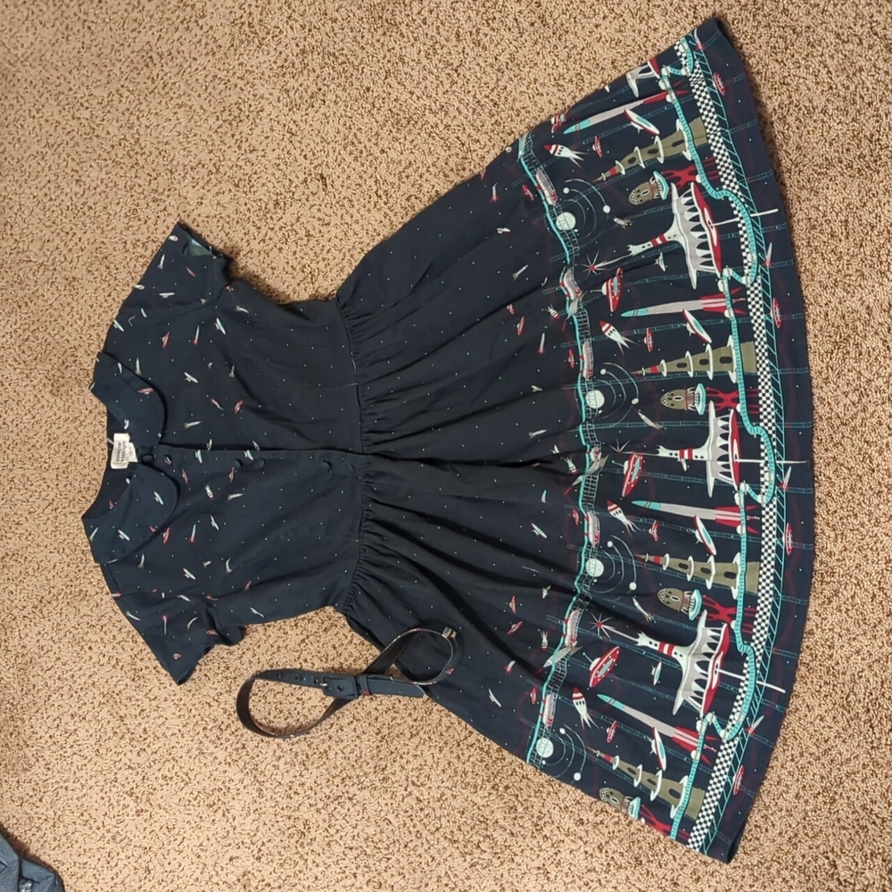 Unique Vintage sci-fi outer space rockets dress